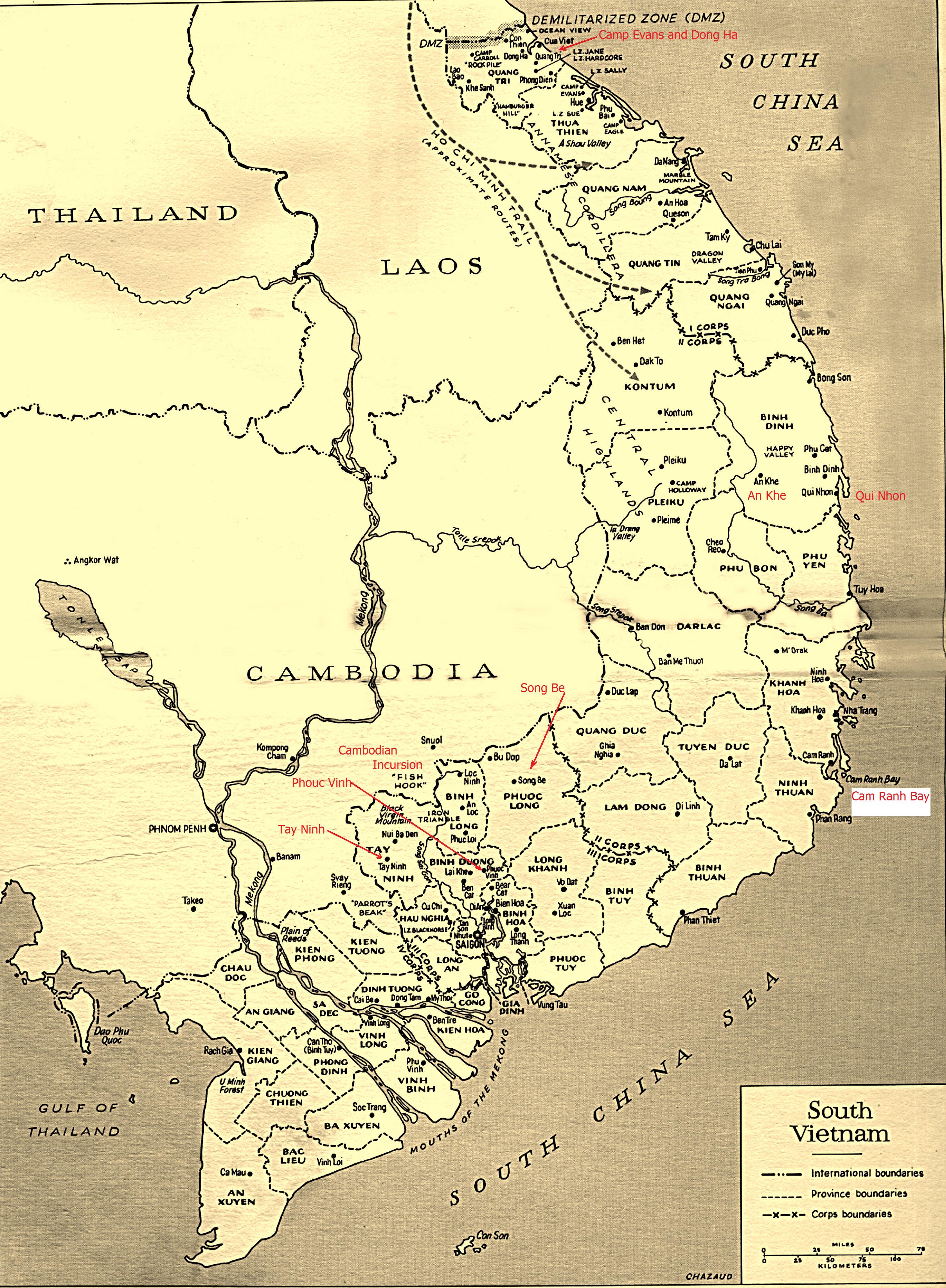 Charlie Troop AREA OF OPERATIONS in VIETNAM